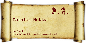 Mathisz Netta névjegykártya